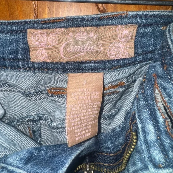 Candie's Blue Denim Skirt with Zipper Accent - Picture 3 of 3